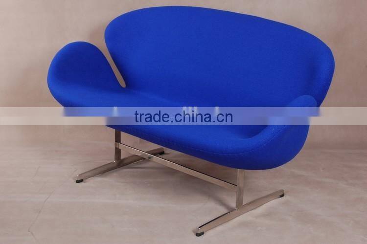 Fashion design modern popular 2 seater arne jacobsen hotel swan sofa