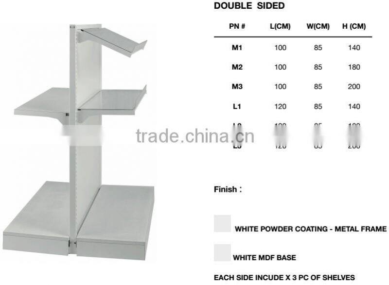 Metal Single side Retail display / Double side Retail Display / Pegoard Supermarket Shelves