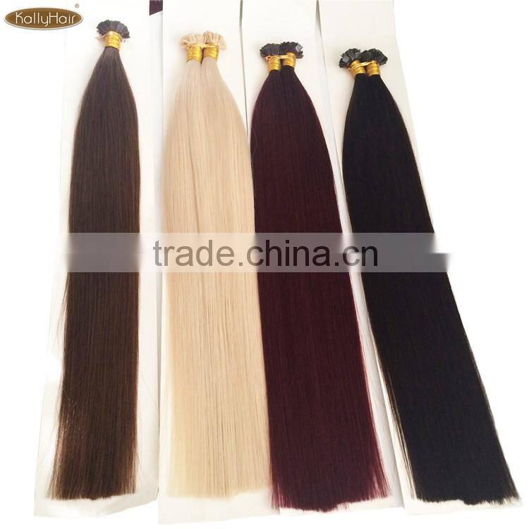 22inch 0.8g/strand pre-bonded remy human flat tip hair extension/keratin human flat tip hair