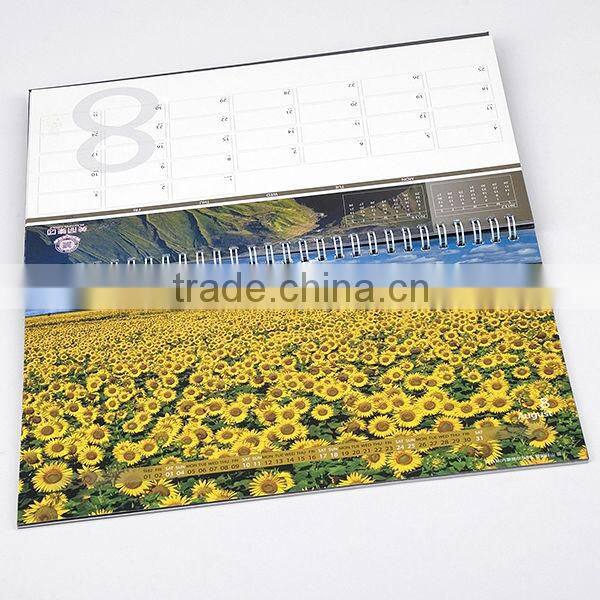 2014 elegant fancy paper high quality monthly table wall digital calendar printing