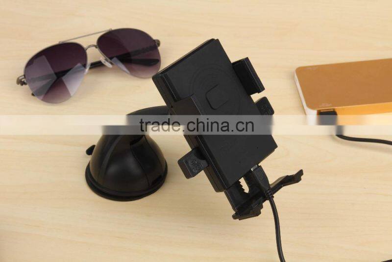 Black color Universal Qi Car Holder Wireless Charger