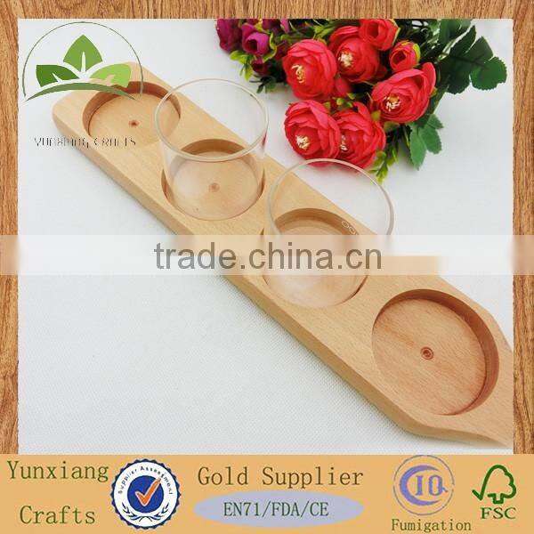 Wooden wine cup tray wooden beer serving tray