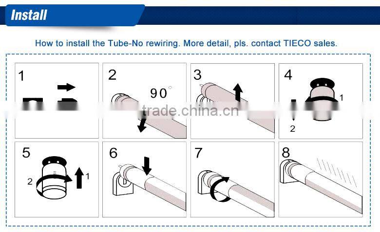 2015 new design hot led tube 4ft t8 18w led read tub
