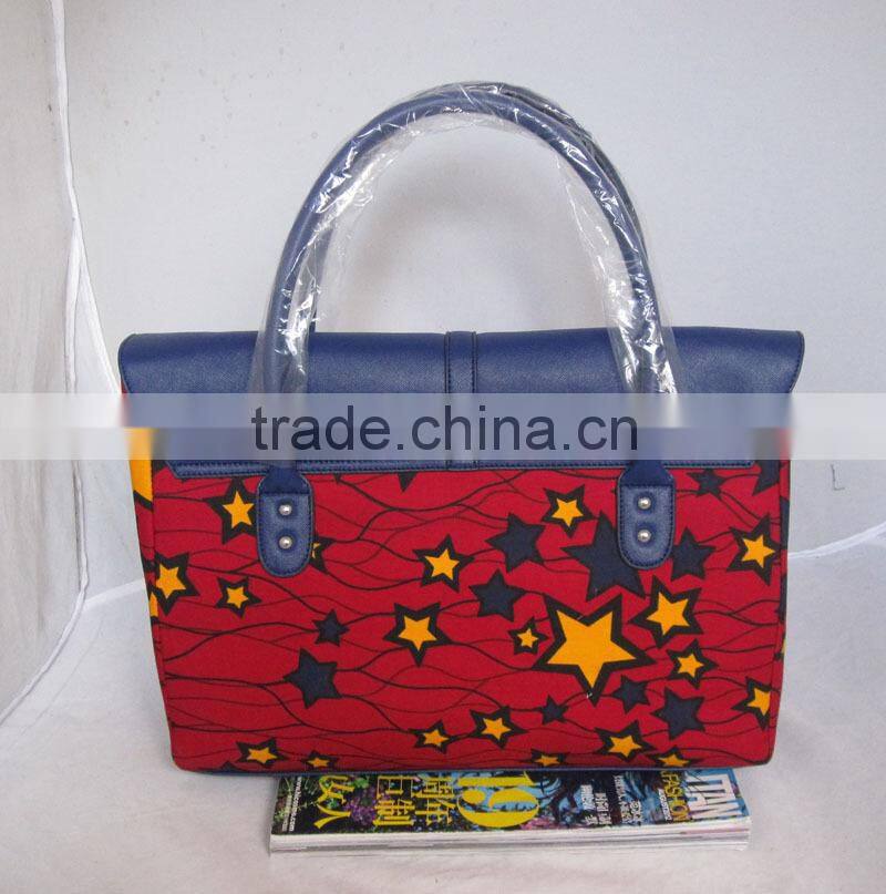 2015 High Quality African Wax Ankara Fabric Lady Handbags