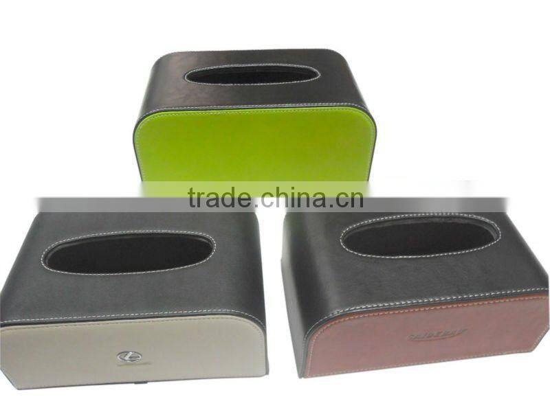 2014 hot sale noble leather tissue box PU cheap napkin box tissue box
