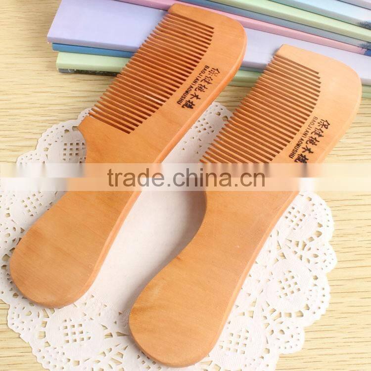 Health care & peach wood wodden circular comb with handle