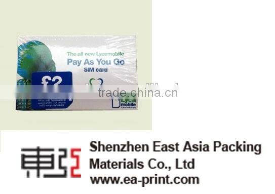 East Asia Packing Materials Custom SIM CARD PACKING(STANDARD/MICRO/NANO SIM CARD)