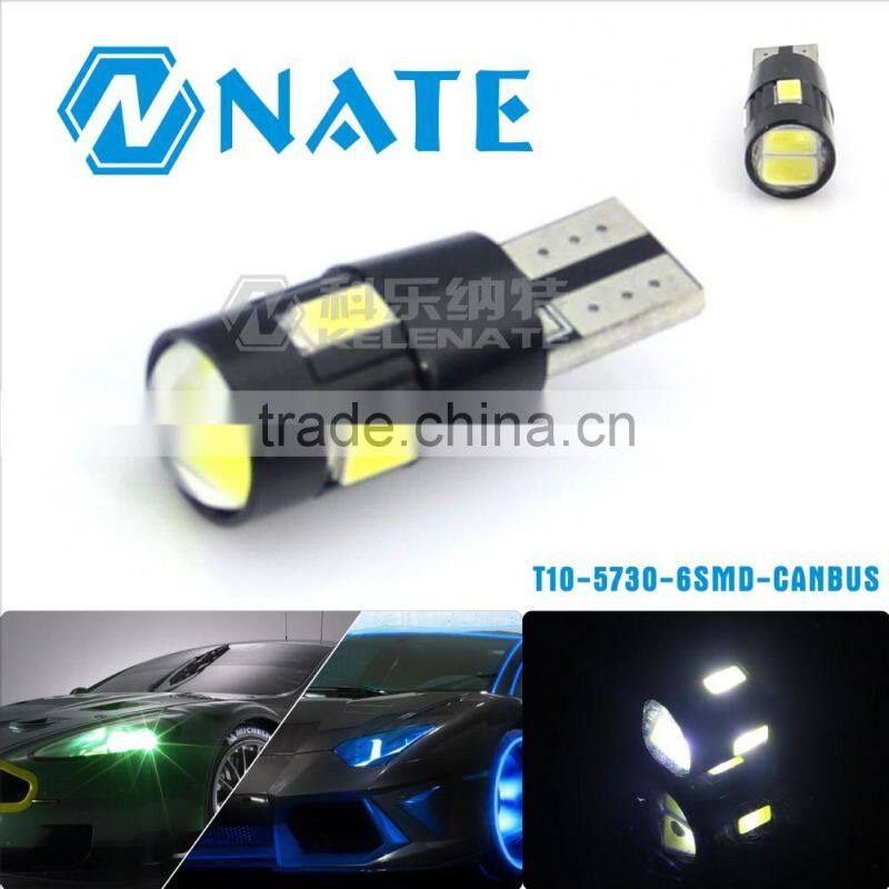 automotive LED indication T10 194 light canbus LED T10 5730 10SMD error free for car