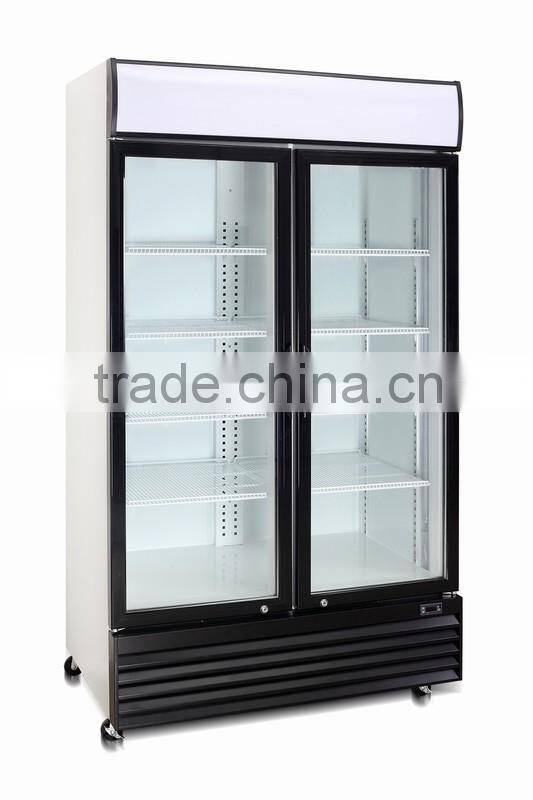 Vertical showcase beverage cooler supermarket display freezer