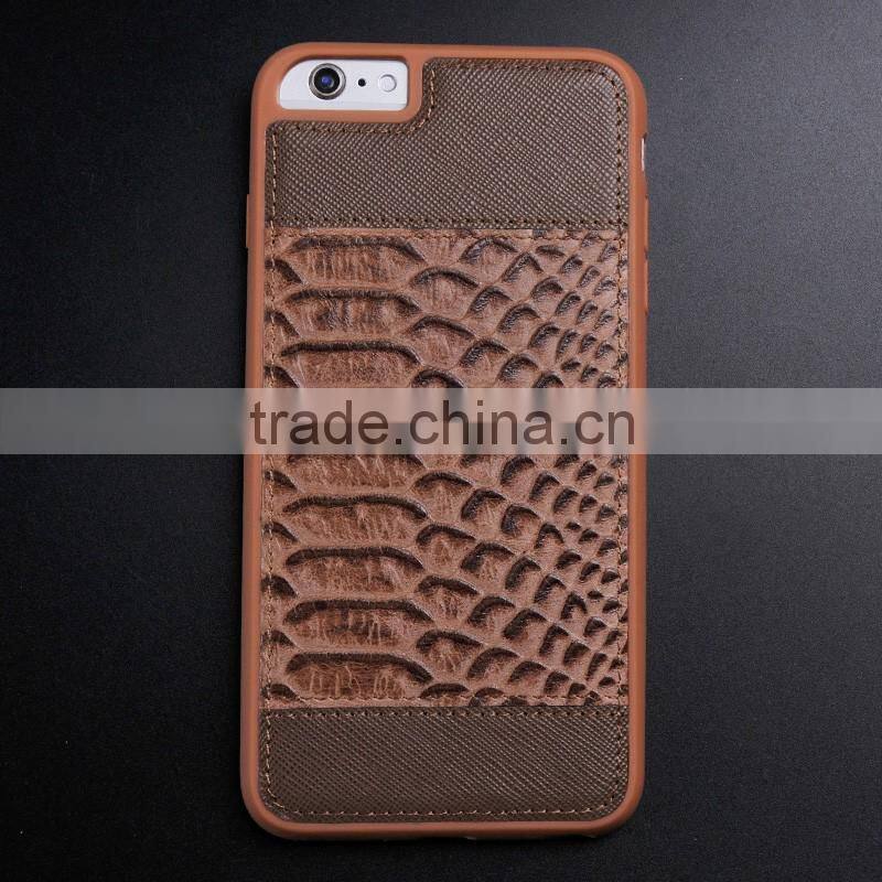 New Luxury Crocodile Skin Back Cover Leather Case for iphone 7