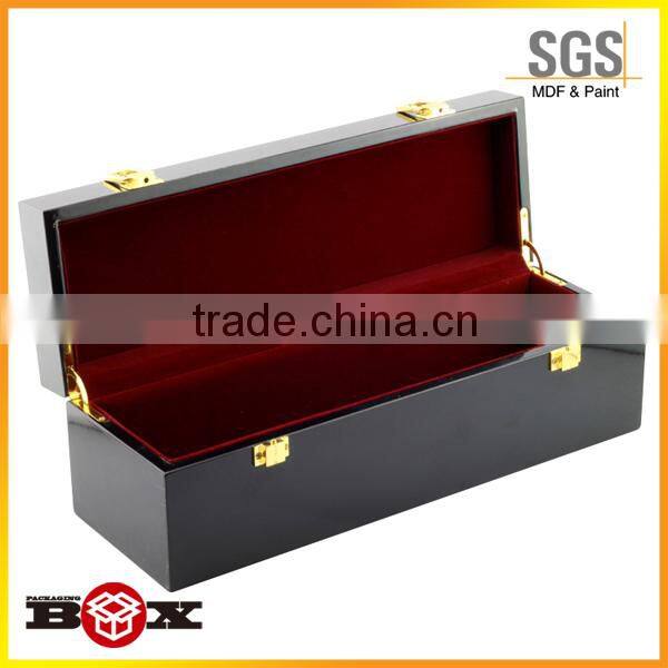 Luxury hot sale high gloss lacquer finish wooden wine box with wine accessories
