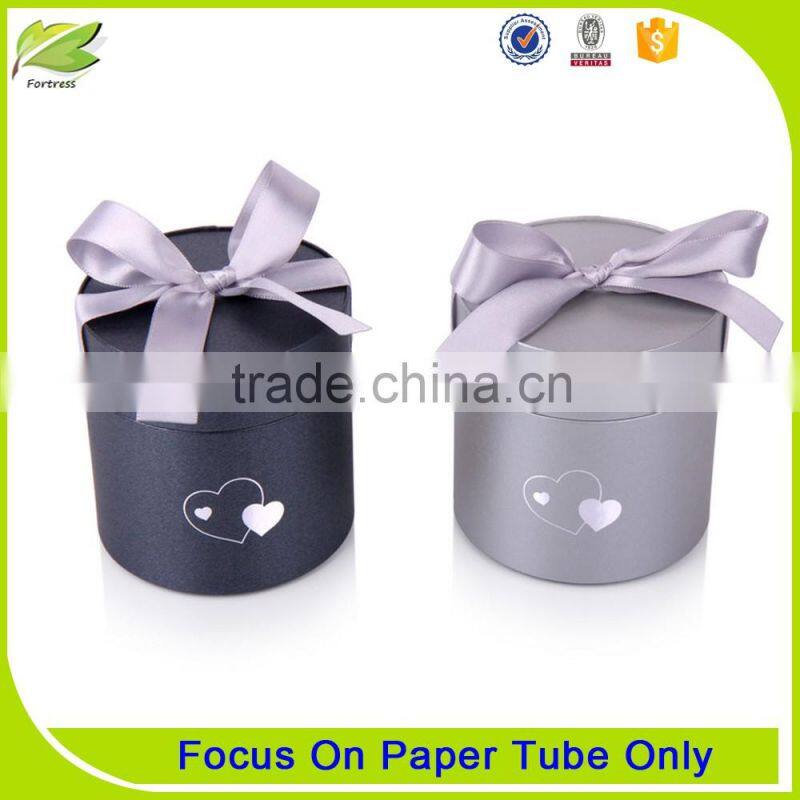 High Quality Cardboard paper tube box with Ribbon