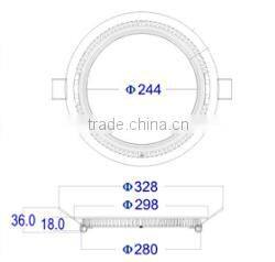 Super Energy Saving Green Lighting D300*H13MM 1530LM 3 Years' Warranty Ceiling Lighting LED Round Panel 18W