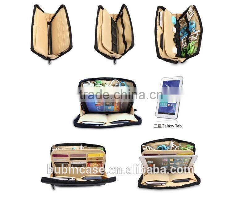 Fashion Grey Color 7.9 inch Tablet Case Portable Electronics Accessories Organizer Notebook Bag