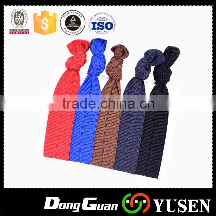 Cheap Fold Over Knotted Hair Tie with High Quality