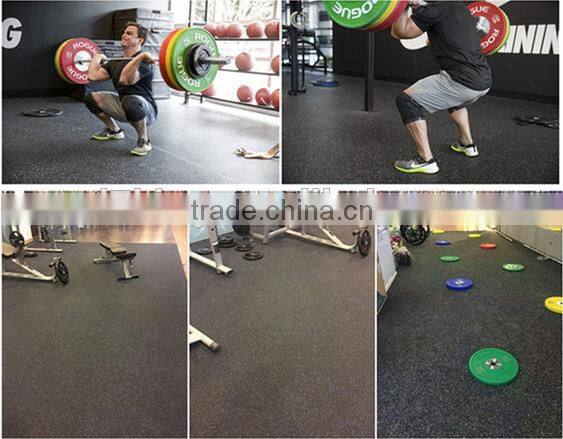 Qingdao 7king good quality anti slip and anti fatigue interlock treadmill usage rubber tile