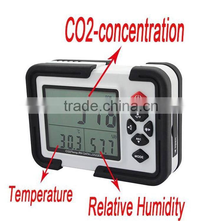Portable Digital CO2 Meter CO2 Monitor Detector Gas Analyzer 9999ppm CO2 Analyzers Temperature Relative Humidity Test