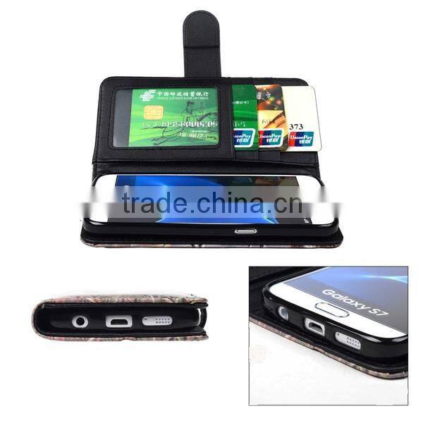 Flowers Printed Flip Stand Cover for Samsung Galaxy S7 Edge Leather Case b044265(4)