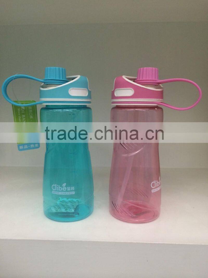 500ml plastic drinking water Bottle with straw