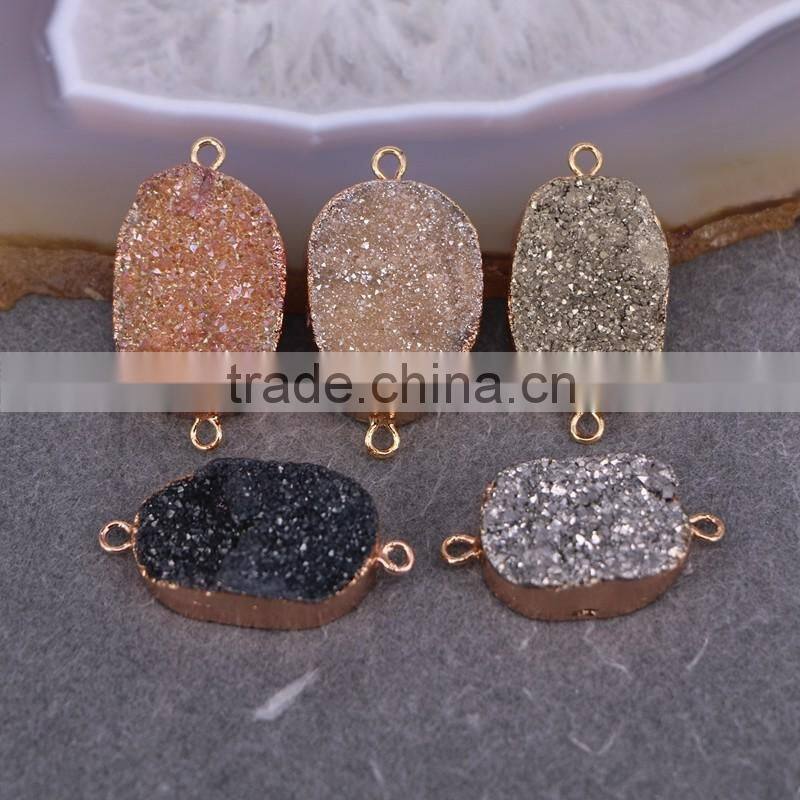 Square shape Black / Purple Quartz Druzy Stone Beads, Square shape Drusy Gem stone Beads, Druzy Beads For Jewelry Making
