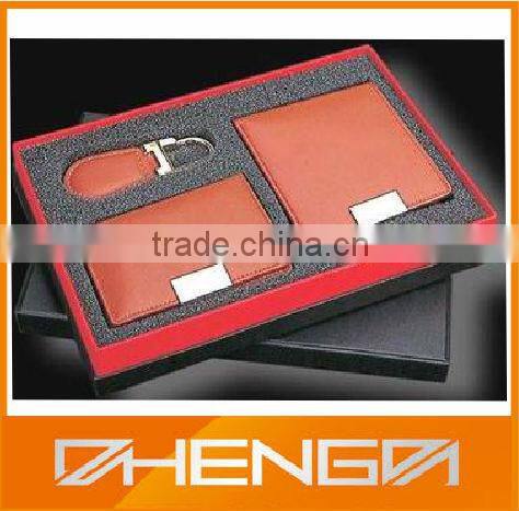 High quality customized made-in-china Black Leather Gift Set For Packaging(ZDG12-031)