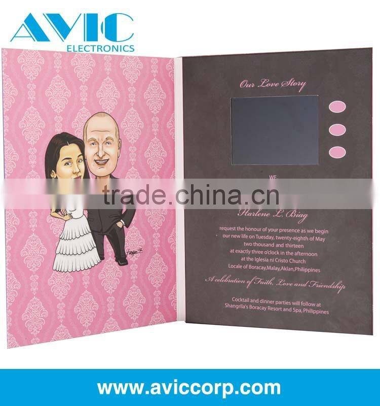 Colorful custom design inserted video brochure