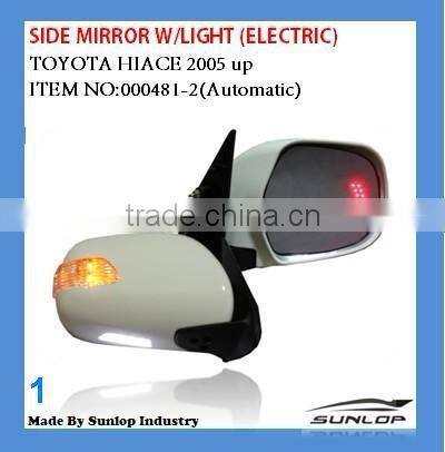 #000481-2 toyota hiace side mirror with indicator light for hiace van,commuter,KDH200