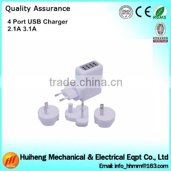 Hot Sale Fast Speed 4 Port Multi Port USB Charger for iphone wall Charger