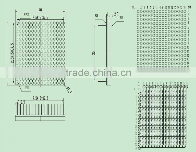 BLUE LED dot matrix display module