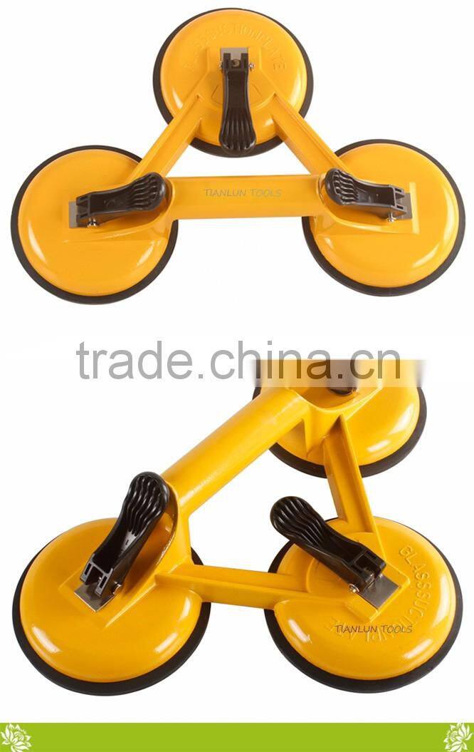 Foldable 3 cups suction cup panel sucker,Three head aluminium glass suction cup lifter,3 claw glass suction plates