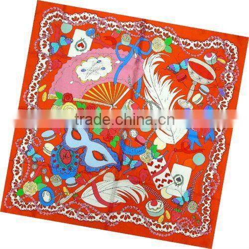 Laday's Fashion Print Customer Brand Silk Scarf