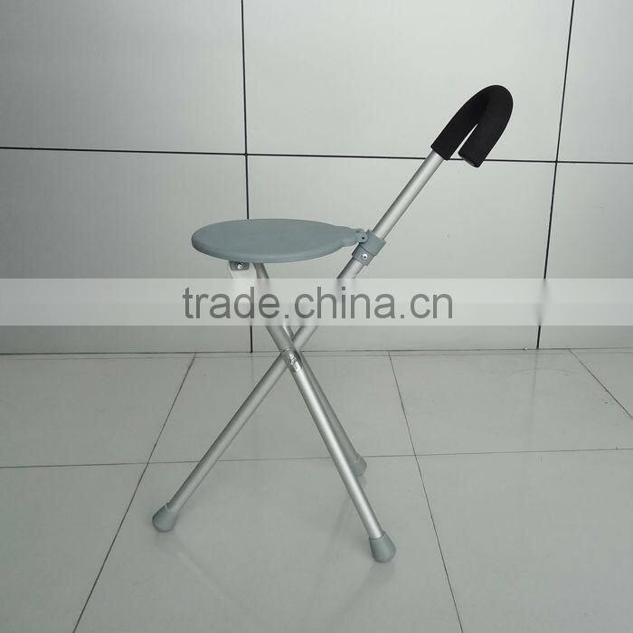 tripod foldable walking stick with chair