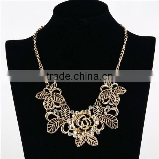 fashion Indian style fashion jewelry neckace Indian style alloy necklace matte gold surface