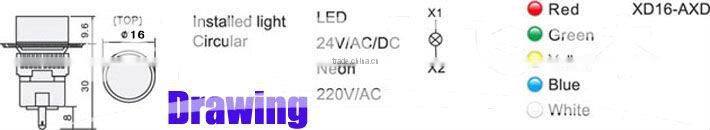 FILN 16mm diameter 25pcs per box Green 24V motorcycle led turn signal light