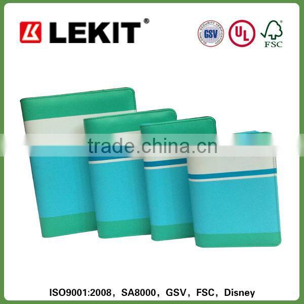 High quality leather loose leaf notebook with silk-screening design