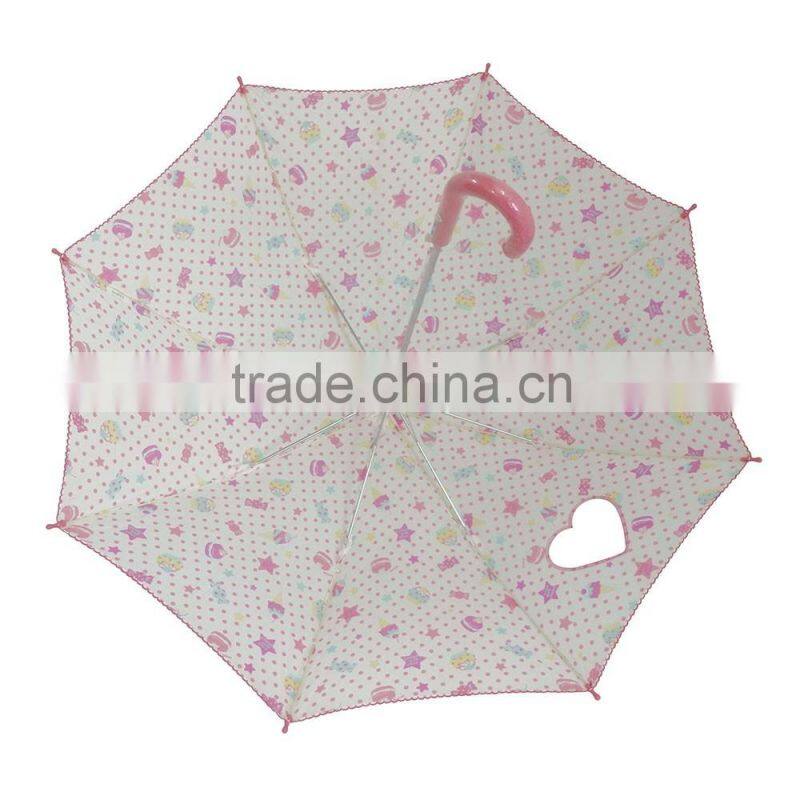 Cute long auto umbrella with heart shape design
