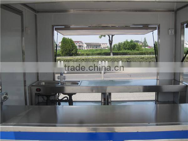 2.8m long fast food trailer food kiosk for sell snacks on alibaba