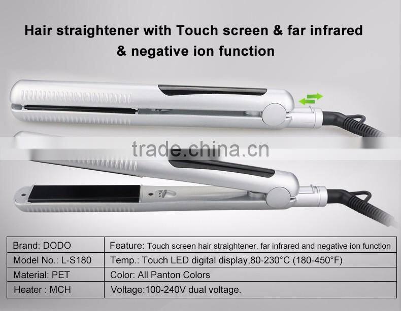 JBG-LS180 professional hair extension iron LED disply far infrared ionic hair flat iron hair straightener brush