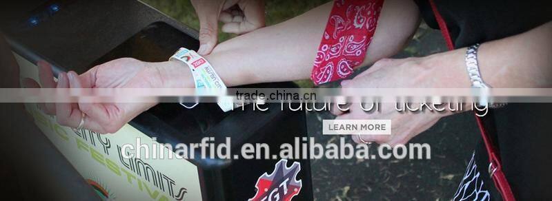 Flexible Fabric RFID Cashless Wristbands with NTAG203/213/216 Chip