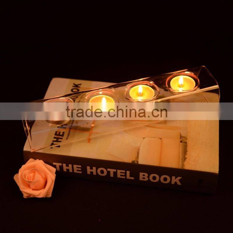 Unique design, tubular glass candlestick, home decoration, elegant noble candlestick