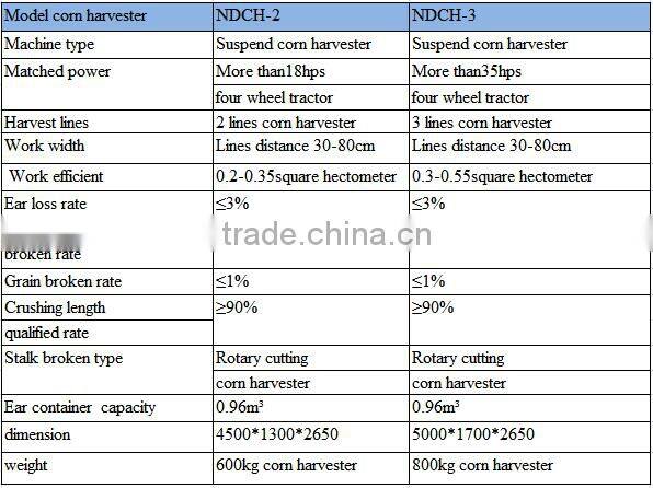Hot selling 3 rows corn harvesting machine