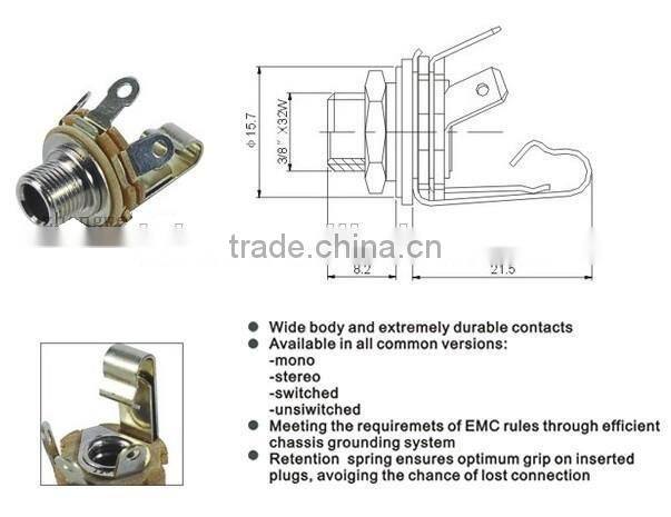 PJ-669&PJ-670 mono/stereo 1/4'' Skeleton jack open frame