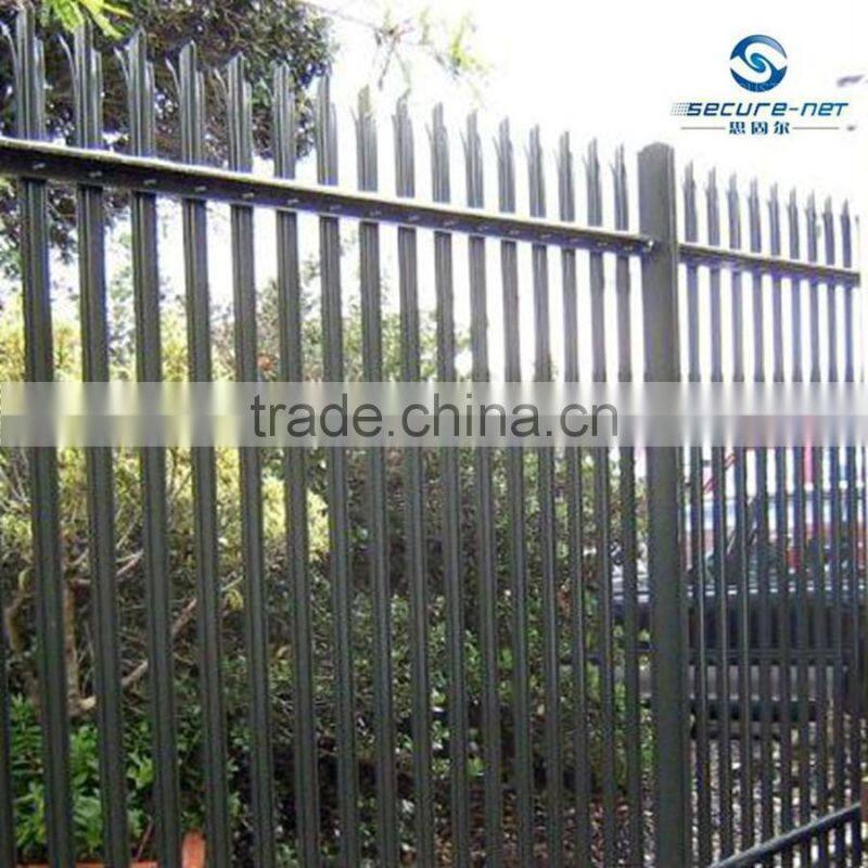 Designed factory high quality galvanized and pvc coated palisade steel fence