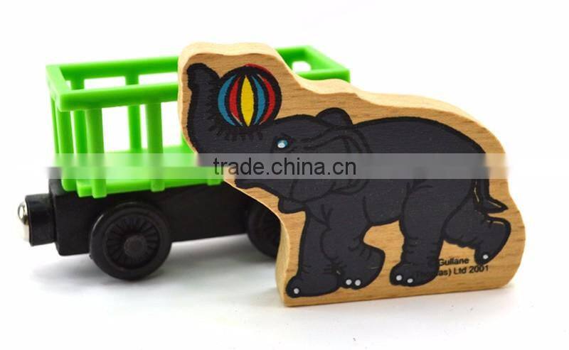 Farm animal toys wooden trains for kids