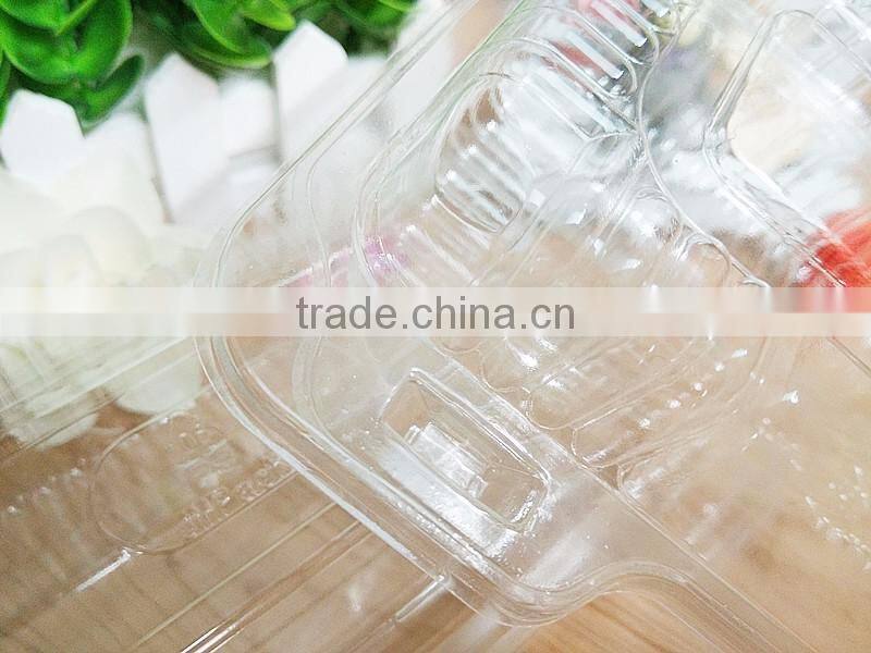 OPS clear lock-hinged cheese cake box container rectangular