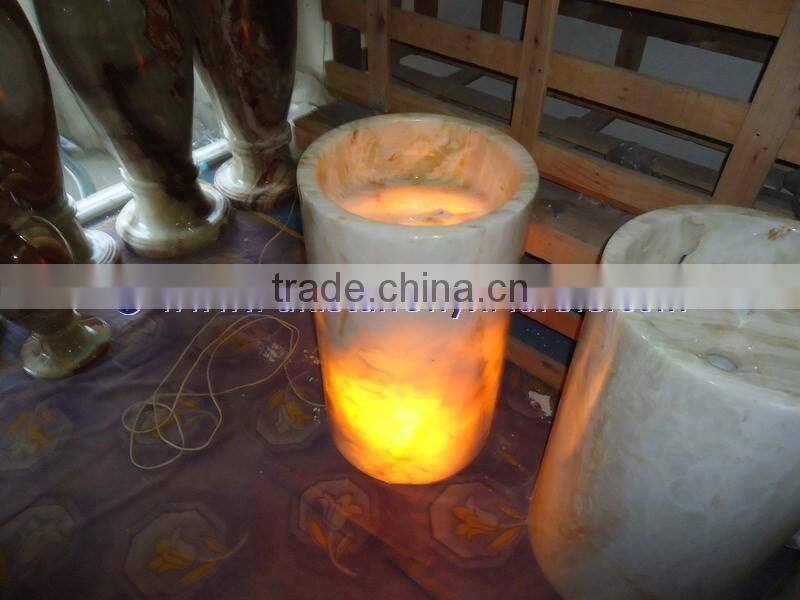 BEST QUALITY BACKLIT ONYX PEDESTALS SINKS