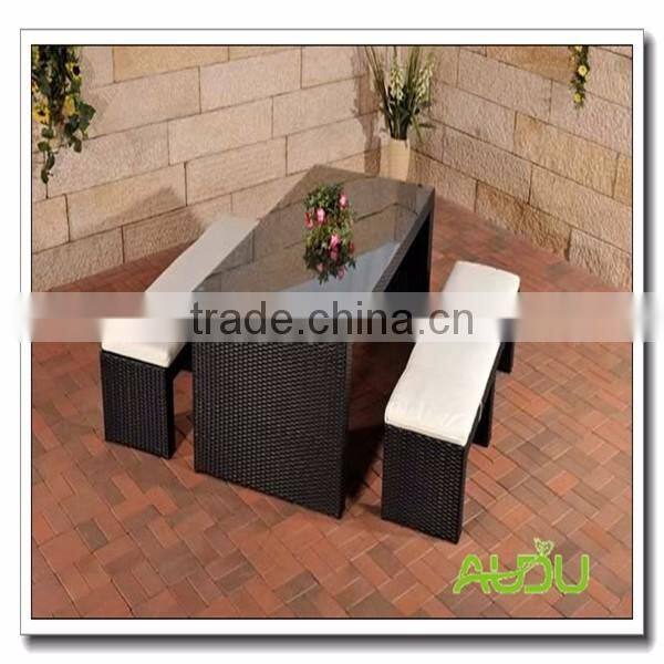 Cheap Bar Set/Black Rattan Bar Set With Bench