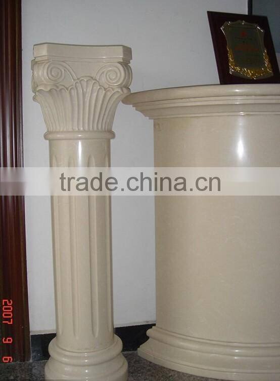 Antique beige marble stone column