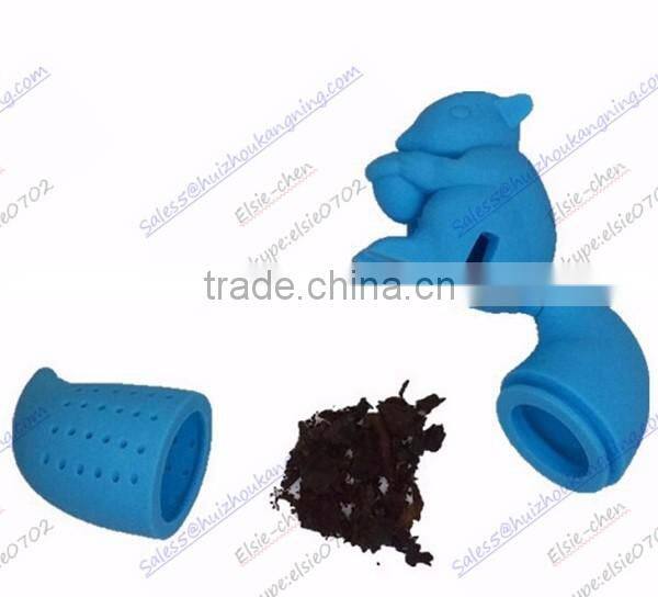 silicone Squirrel Shaped Tea Infuser Loose Leaf Strainer Bag Mug Filter