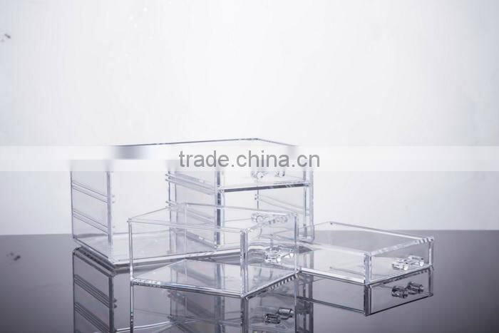 High Quality PS Transparent Large Size Cosmetic Box /Dressing Case with Various Usage